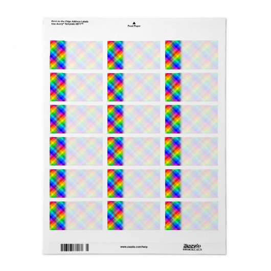 Farbiges Muster. Regenbogenfarben. Adressaufkleber (Vorne)