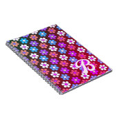 Farbiges Muster Retro Monogramm Notizblock (Rechte Seite)