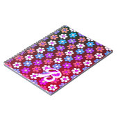 Farbiges Muster Retro Monogramm Notizblock (Linke Seite)