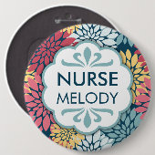 Farbiges Muster RN Name Button (Vorne & Hinten)