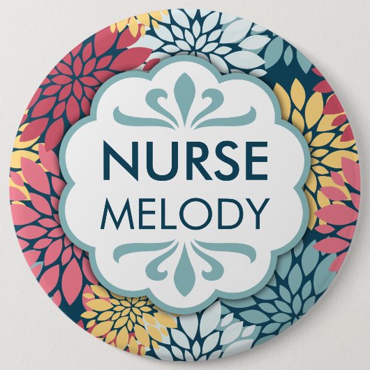 Farbiges Muster RN Name Button (Vorderseite)