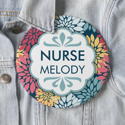 Farbiges Muster RN Name Button (Beispiel)