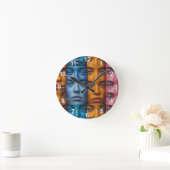 Farbiges Muster Runde Wanduhr (Zuhause)