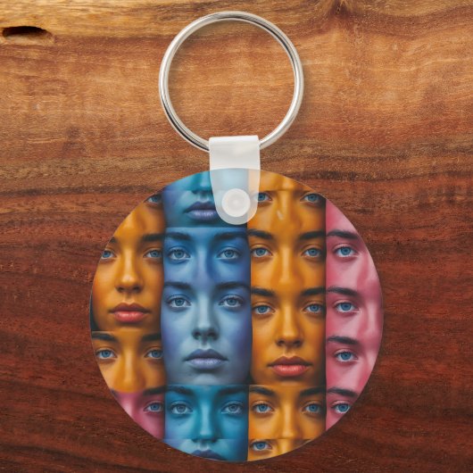 Farbiges Muster Schlüsselanhänger (Rückseite)