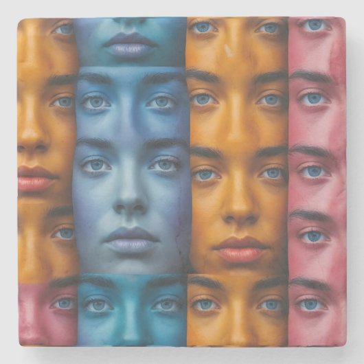 Farbiges Muster Steinuntersetzer (Vorderseite)