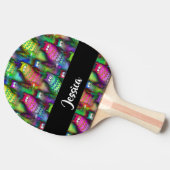 Farbiges Muster Tischtennis Schläger (Seitenansicht)