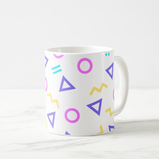Farbiges Muster von Funky Geometric Kaffeetasse (VorderseiteRechts)