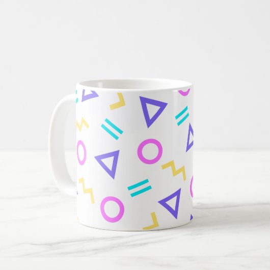 Farbiges Muster von Funky Geometric Kaffeetasse (Vorderseite Links)