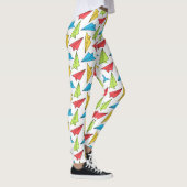 Farbiges Muster von Papierflugzeugen Leggings (Rechts)