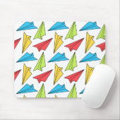 Farbiges Muster von Papierflugzeugen Mousepad (Mit Mouse)