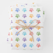 Farbiges Muster von Tierpaw-Druckfarben Geschenkpapier Set (Beispiel)