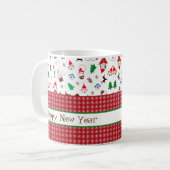 Farbiges Muster Weihnachts-Kaffee-Tasse Kaffeetasse (Vorderseite Links)