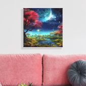 Farbiges Nachtuniversum Leinwanddruck (Insitu (Wohnzimmer))