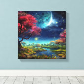 Farbiges Nachtuniversum Leinwanddruck (Insitu (Holzboden))