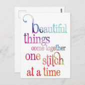 Farbiges Nähen Stickerei-Zitat Postkarte (Vorne/Hinten)