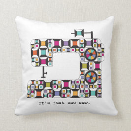 Farbiges Nähmaschinenmuster Kissen