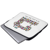 Farbiges Nähmaschinenmuster Laptopschutzhülle (Vorne Knopf)