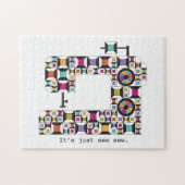 Farbiges Nähmaschinenmuster Puzzle (Horizontal)