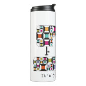 Farbiges Nähmaschinenmuster Thermosbecher (Nach links gedreht)