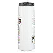 Farbiges Nähmaschinenmuster Thermosbecher (Rückseite)