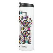 Farbiges Nähmaschinenmuster Thermosbecher (Nach rechts gedreht)