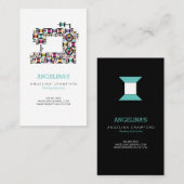 Farbiges Nähmaschinenmuster Visitenkarte (Vorne/Hinten)