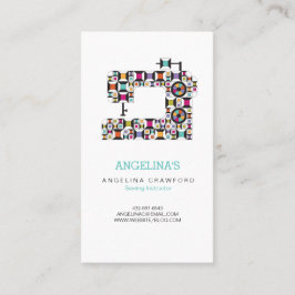 Farbiges Nähmaschinenmuster Visitenkarte