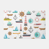 Farbiges nautisches Muster Fußmatte (Vorderseite)