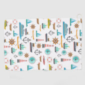 Farbiges nautisches Muster Golfhandtuch (Horizontal)