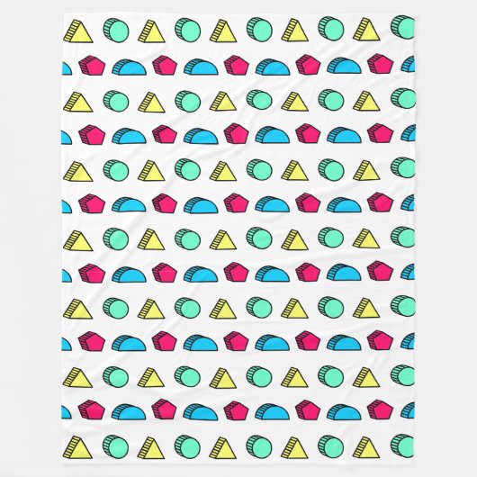 Farbiges Neo Memphis Style Muster 02 Fleecedecke (Vorderseite)