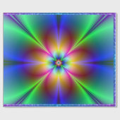 Farbiges Neon Daisy Wrapping Paper Geschenkpapier (Flach)