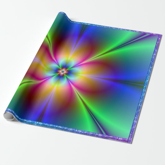 Farbiges Neon Daisy Wrapping Paper Geschenkpapier (Ungerollt)