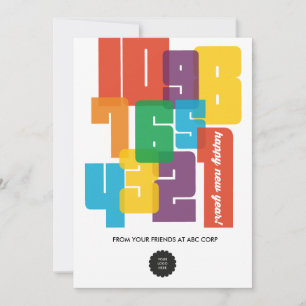 Farbiges neues Jahr Feiertagskarte