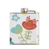Farbiges Niedliches Blumenmuster Personalisiert Flachmann (Rückseite)
