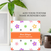 Farbiges Niedliches Blumenmuster Quadratische Visitenkarte