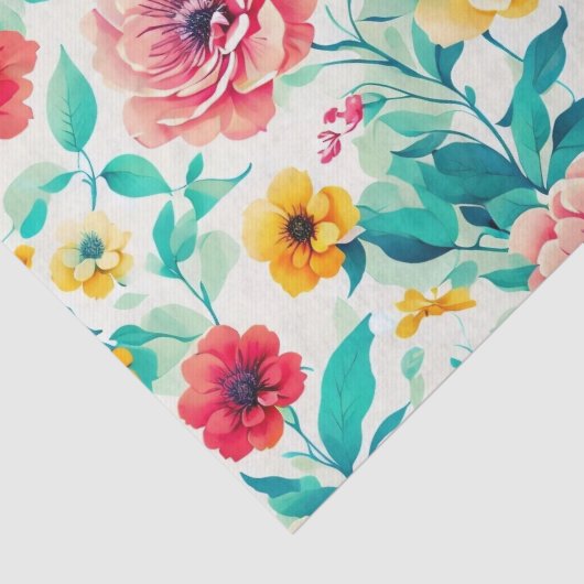 Farbiges Niedliches Blumenmuster Seidenpapier (Detail)