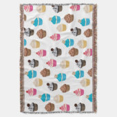 Farbiges Niedliches Cupcakes-Muster Decke (Vorderseite Vertikal)