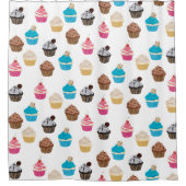 Farbiges Niedliches Cupcakes-Muster Duschvorhang (Vorderseite)