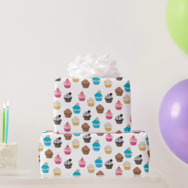 Farbiges Niedliches Cupcakes-Muster Geschenkpapier