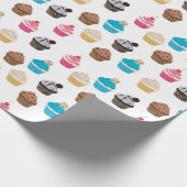 Farbiges Niedliches Cupcakes-Muster Geschenkpapier (Ecke)