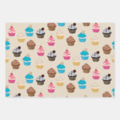 Farbiges Niedliches Cupcakes-Muster Geschenkpapier Set (Vorderseite 3)