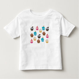 Farbiges Niedliches Cupcakes-Muster Kleinkind T-shirt