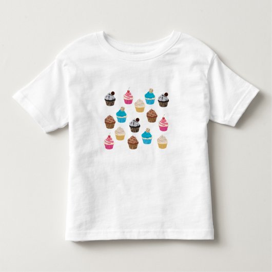 Farbiges Niedliches Cupcakes-Muster Kleinkind T-shirt (Vorderseite)