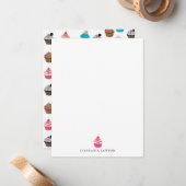 Farbiges Niedliches Cupcakes-Muster Mitteilungskarte (Vorderseite/Rückseite Beispiel)