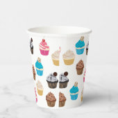 Farbiges Niedliches Cupcakes-Muster Pappbecher (Rechts)