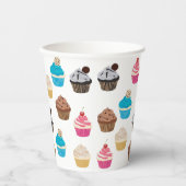 Farbiges Niedliches Cupcakes-Muster Pappbecher (Vorderseite)