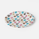 Farbiges Niedliches Cupcakes-Muster Pappteller (Schrägansicht)