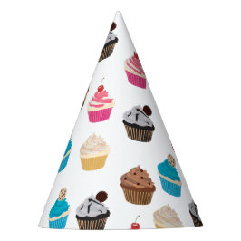 Farbiges Niedliches Cupcakes-Muster Partyhütchen