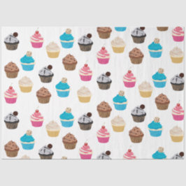 Farbiges Niedliches Cupcakes-Muster Seidenpapier