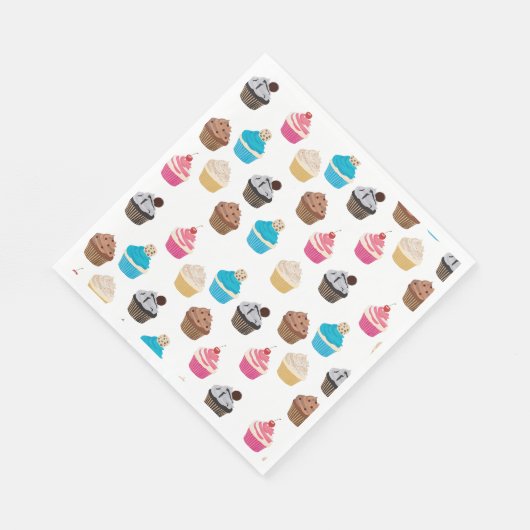 Farbiges Niedliches Cupcakes-Muster Serviette (Ecke)